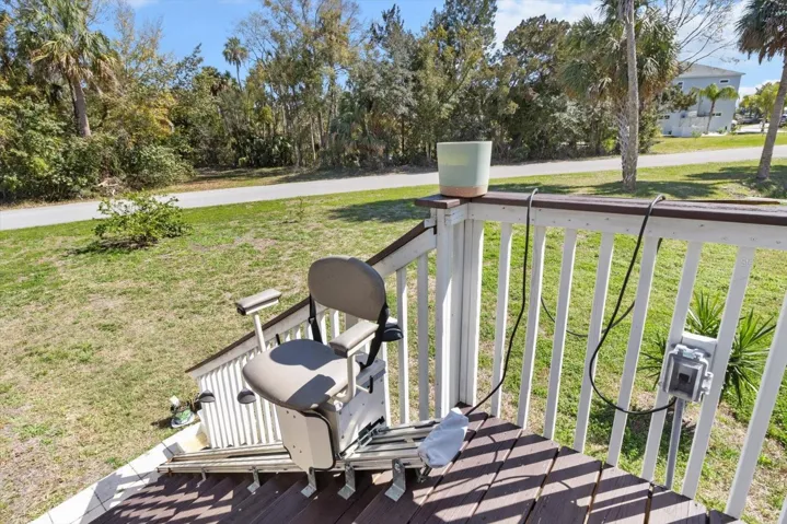 chair lift to pool area and then to mother in law suite