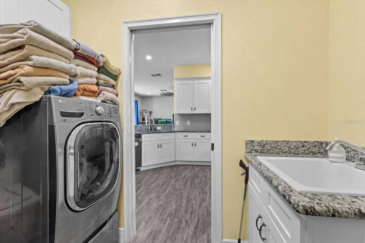 laundry located off kitchen