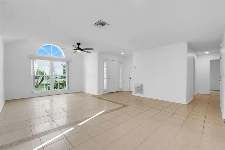 Living room with abundant natural lighting
