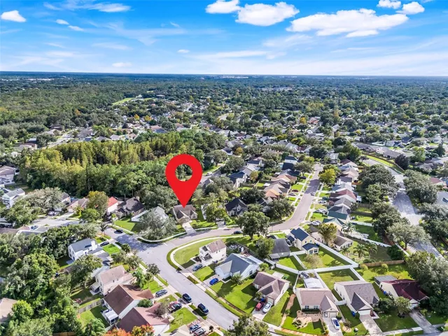 Aerial view - quiet neighborhood