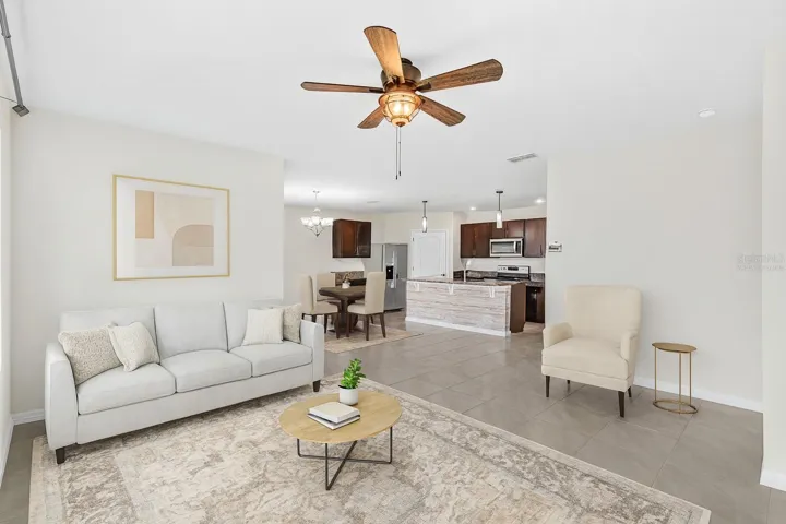 Virtually staged living room