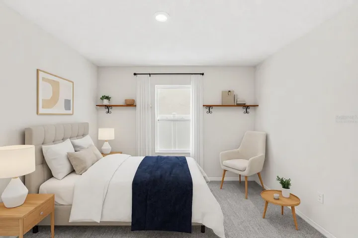 Virtually staged bedroom