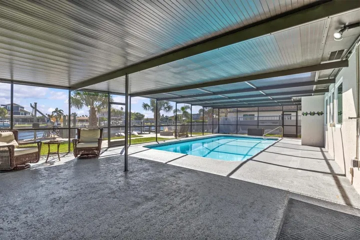 covered lanai and pool screened