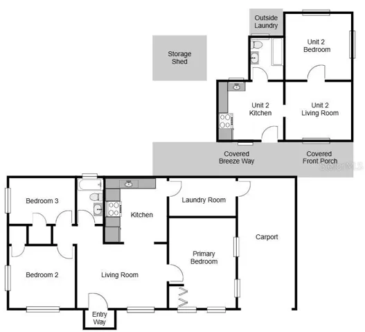 Block Duplex - Floor Plan - 1324 Milton St, Clearwater, FL 33756