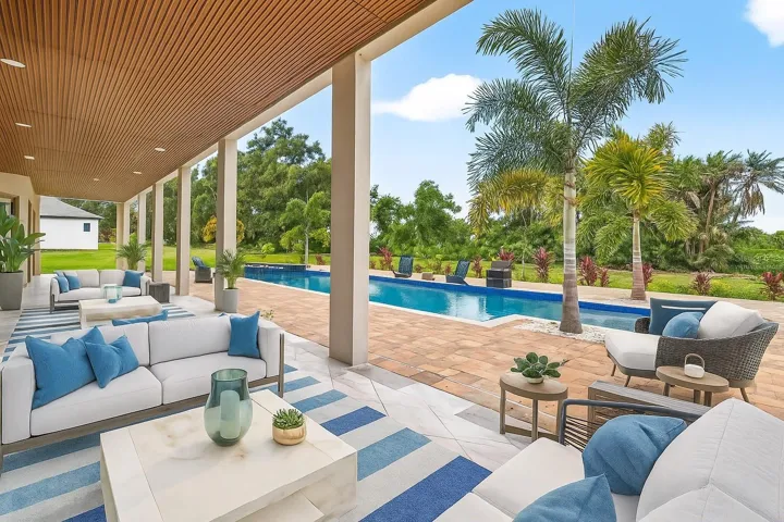Rear Patio & Pool Virtually Staged
