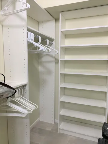 Master closet with custom shelving