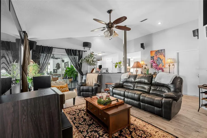 Great room with view to the kitchen