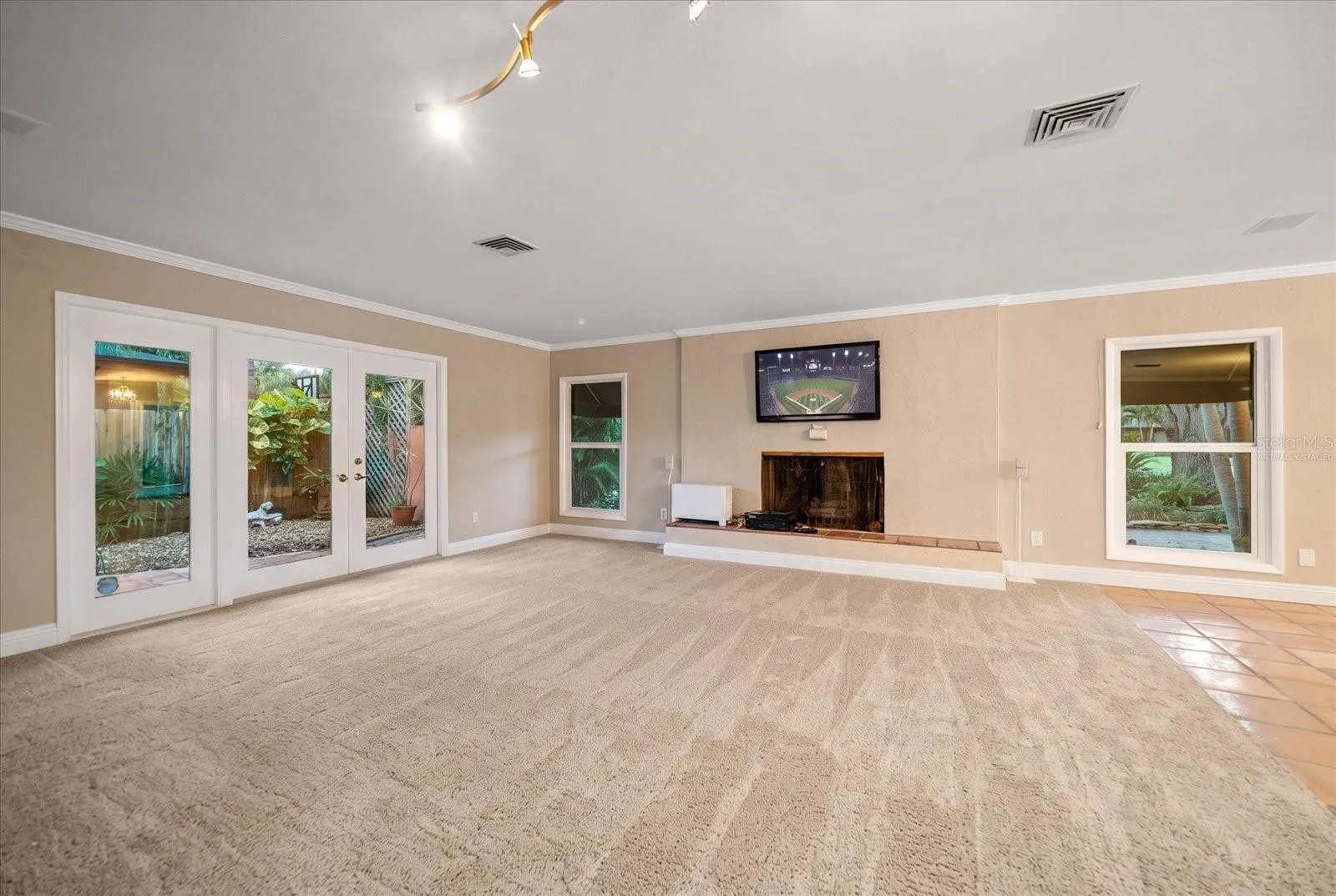 Living Room - Virtually Staged with Carpet