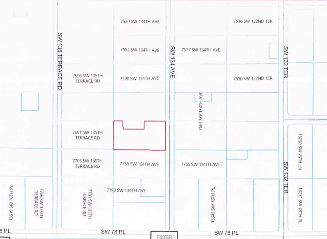 1.02 acres on SW 134 th Ave., just north of SW 78th Pl