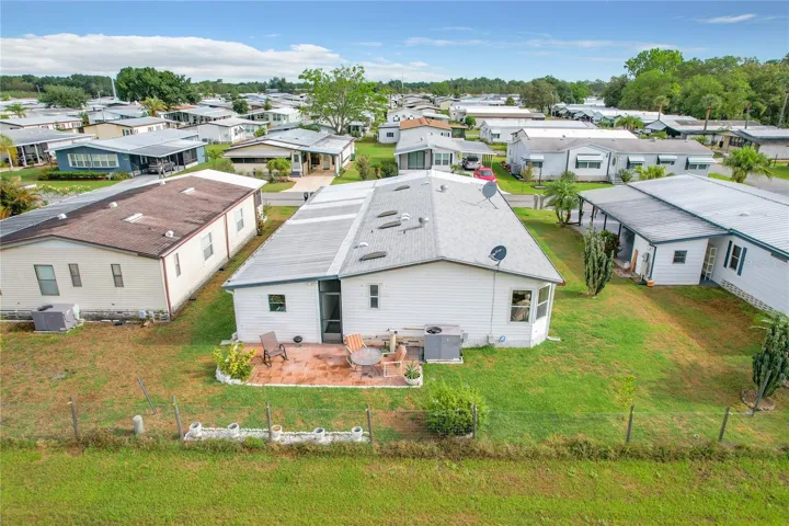 Aerial of the back of the home