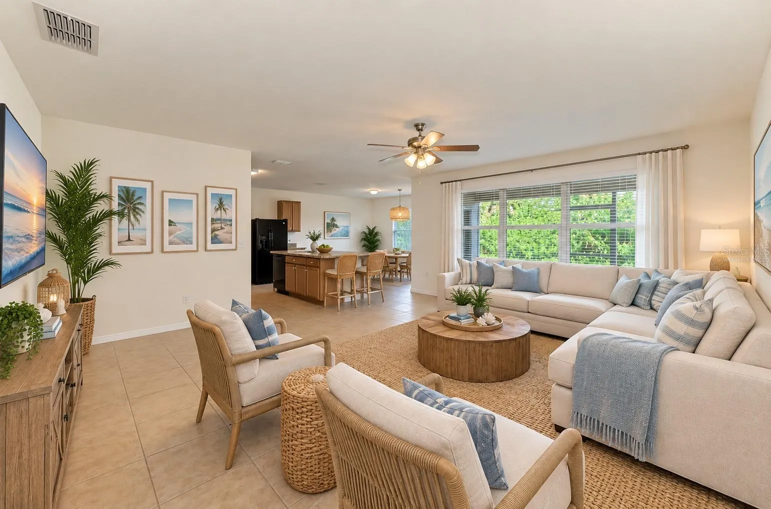 Virtually Staged Family Room