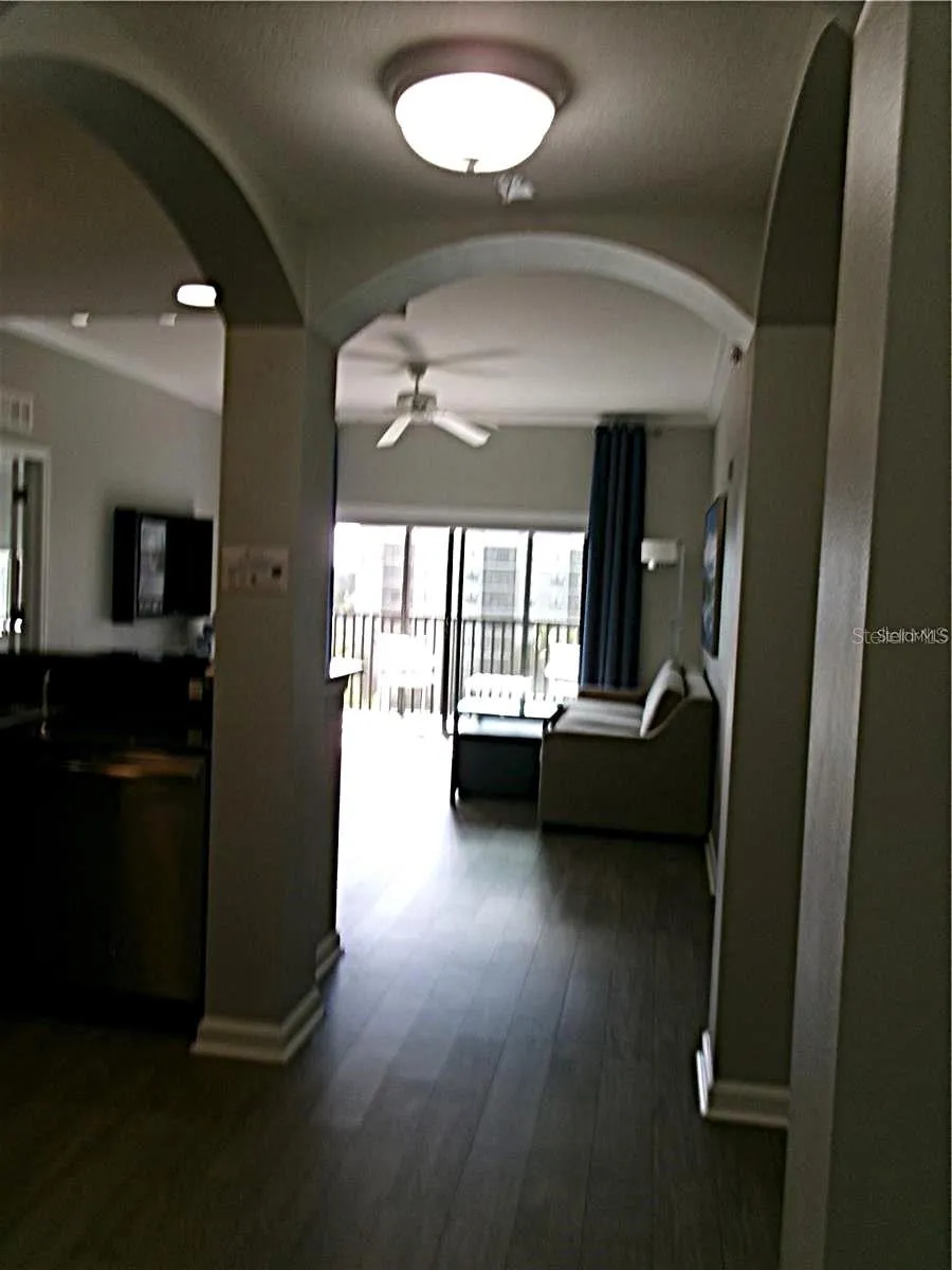 View from entry to your unit. Nice flooring, and open concept living