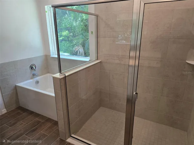 Primary Shower and Separate Tub