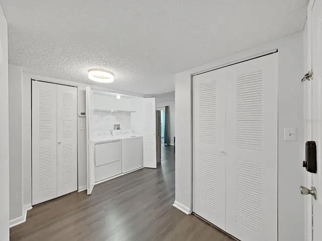 Hall has your Washer/Dryer in a convenient closet!