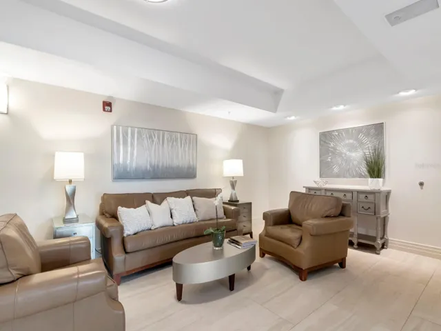 Newly renovated building entrance lobby
