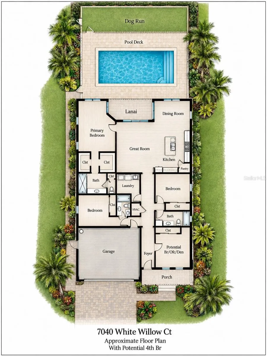 Floor Plan Rendering for 4th Br Staged