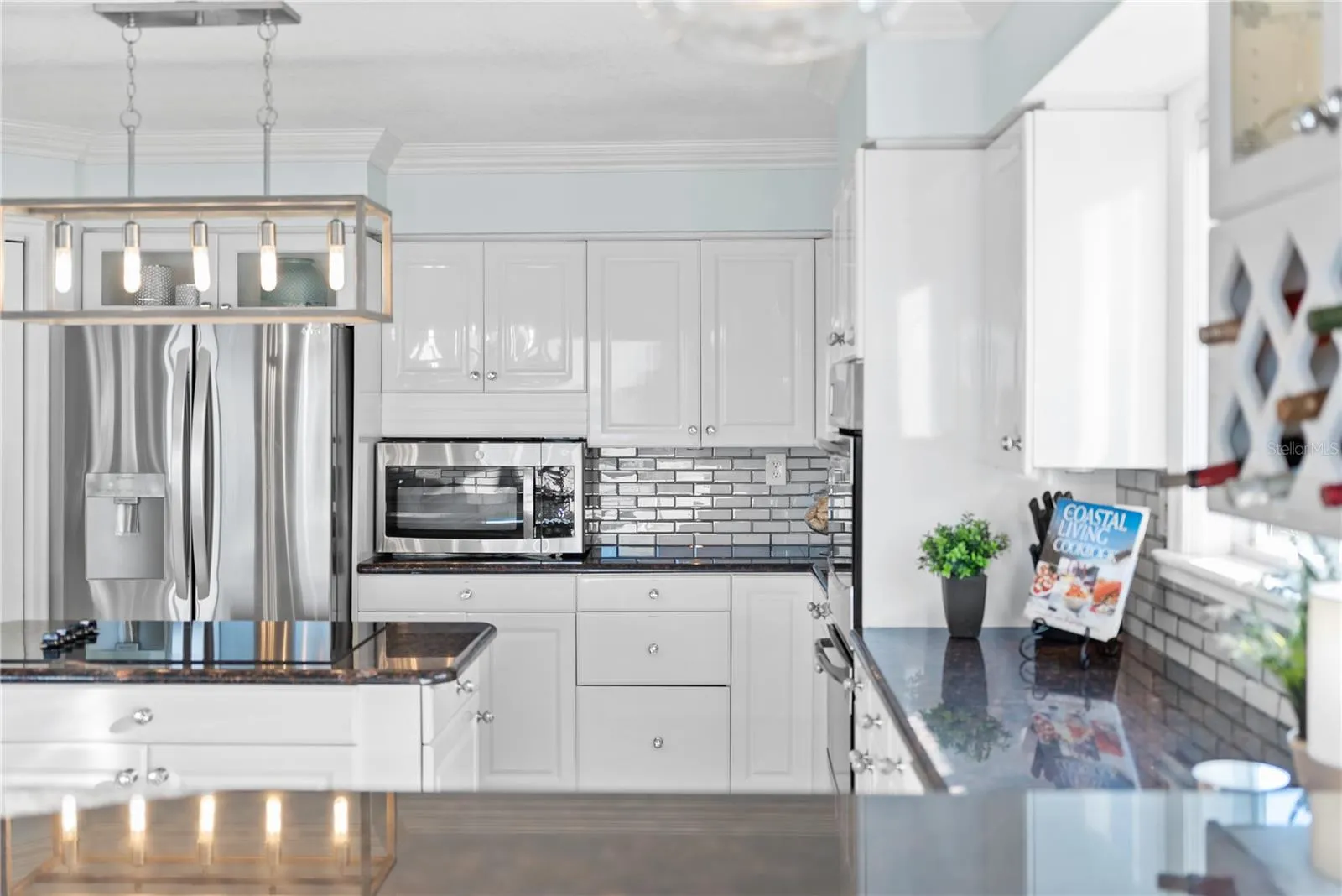 Built-in including wine storage, spice racks and lazy susans.