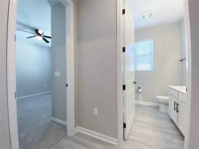 Hallway to guest bedroom