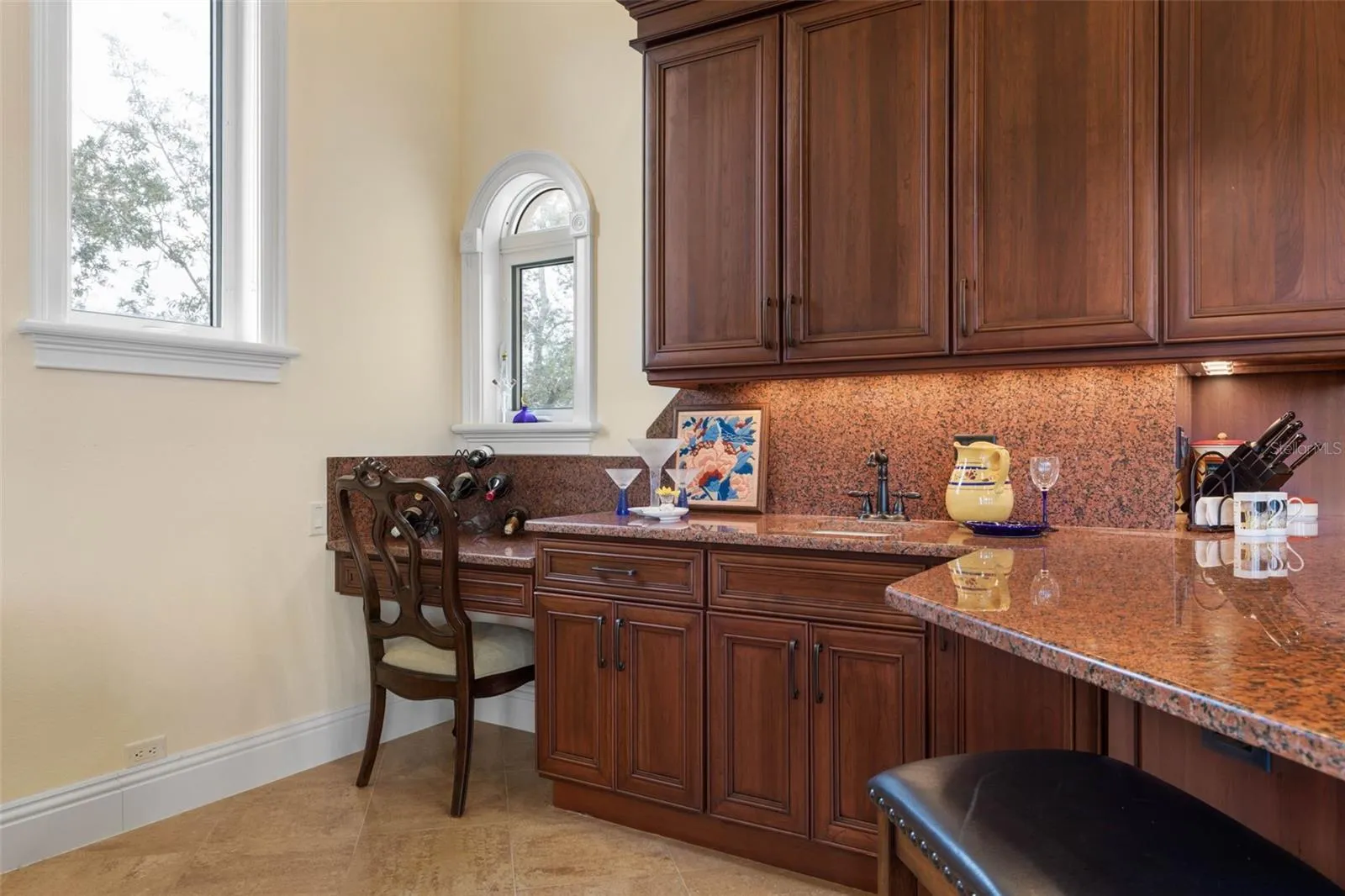 Built-in kitchen desk area w/ window
