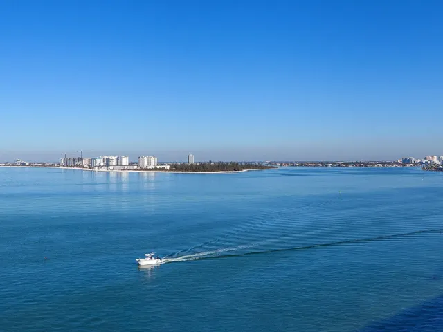 View from the condominium. South Lido in the distance.