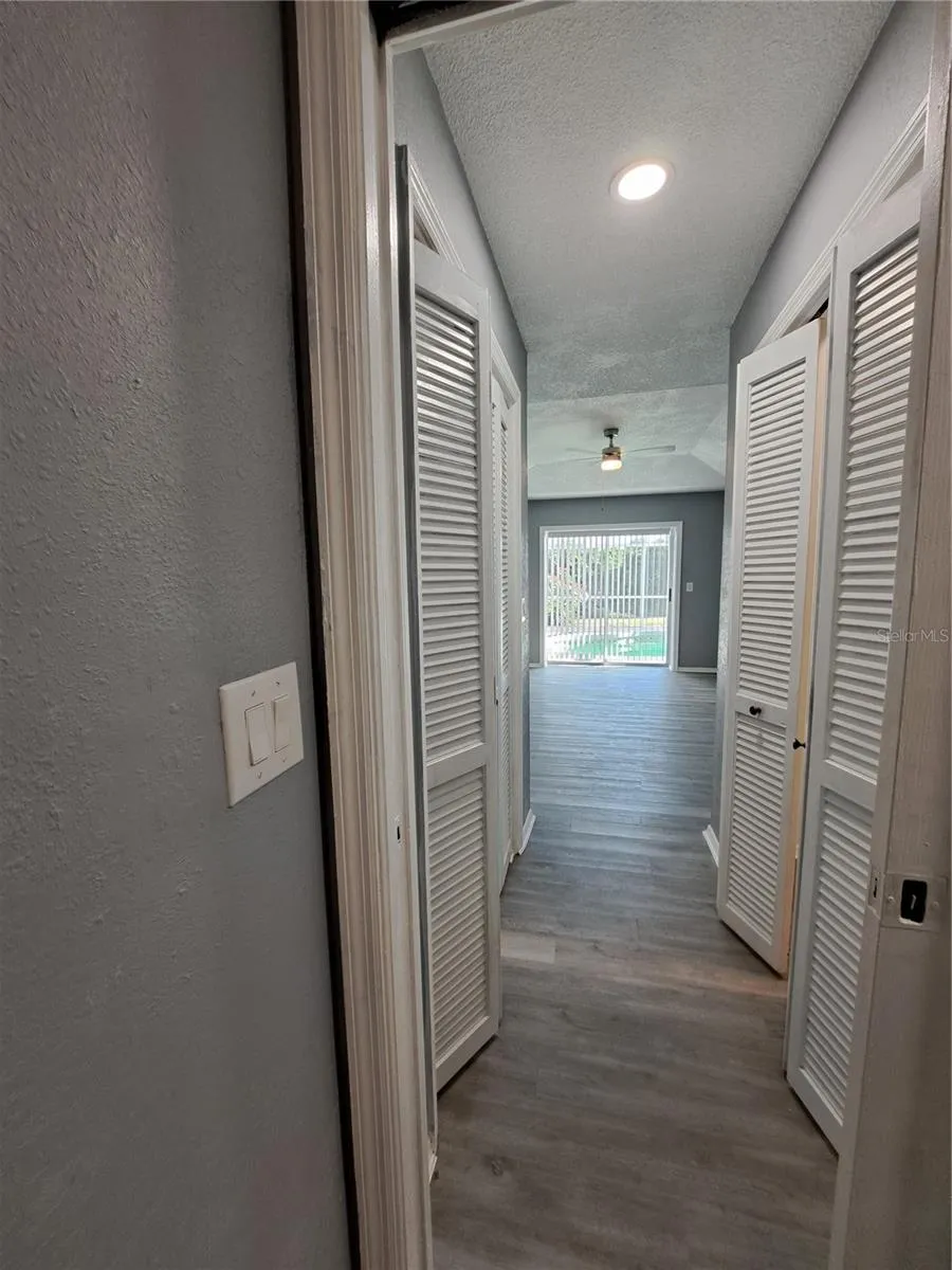 Master Hallway with Jack and Jill walking closets
