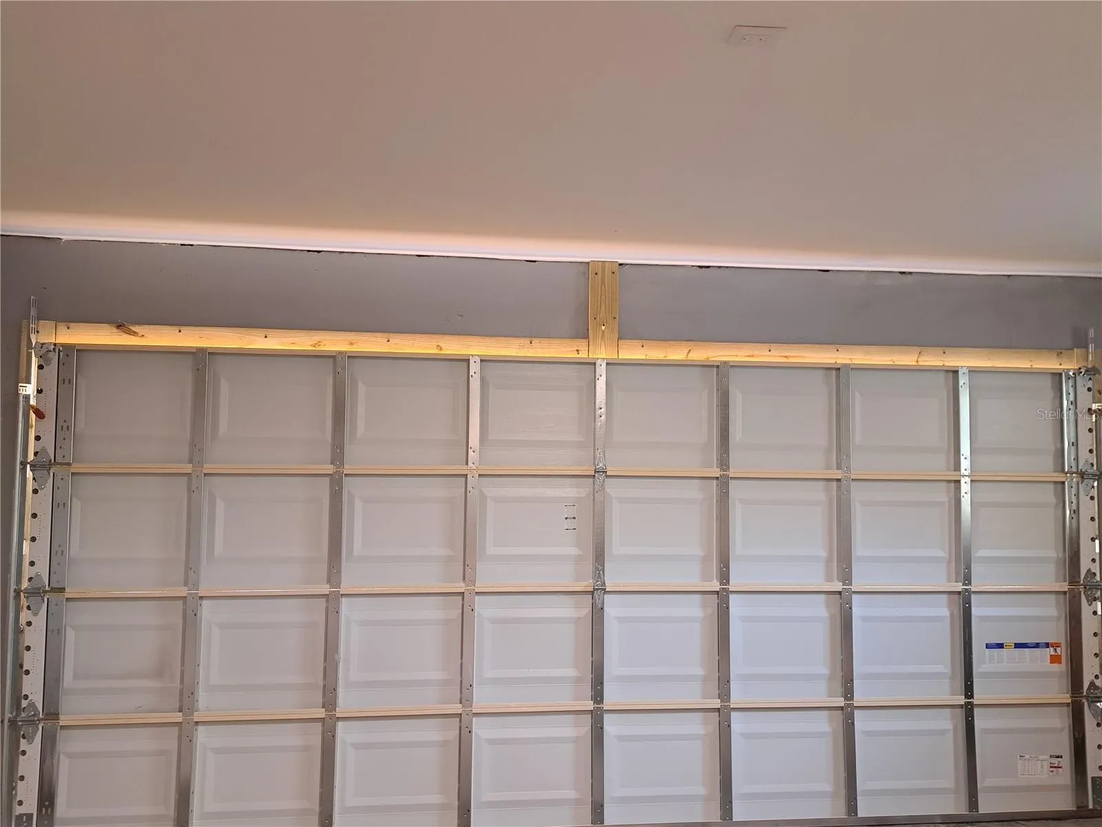 New garage door in finishing process