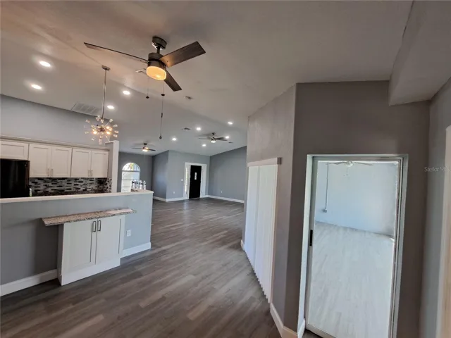view to kitchen and LR from 2nd bedroom
