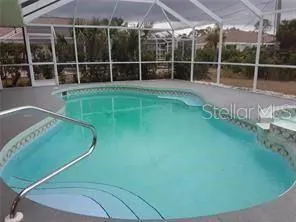 Pool in backyard