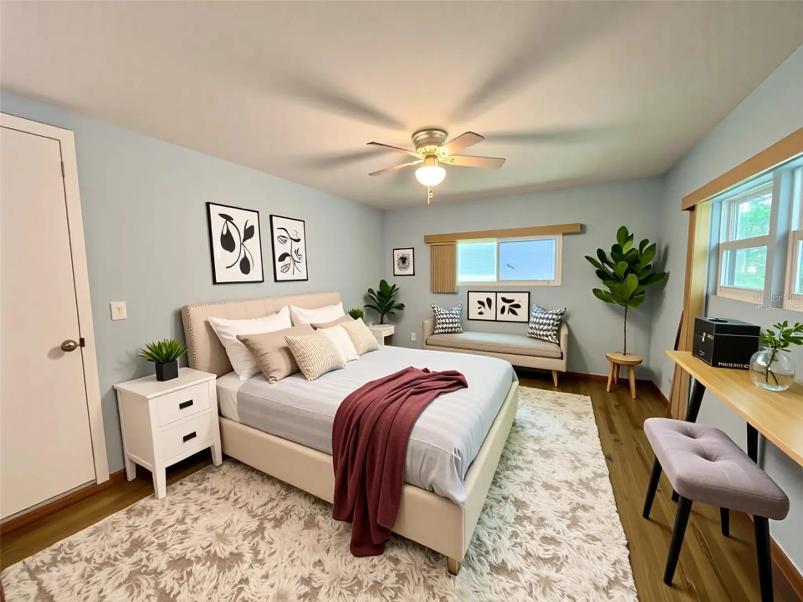 Virtually Staged Master Bedroom