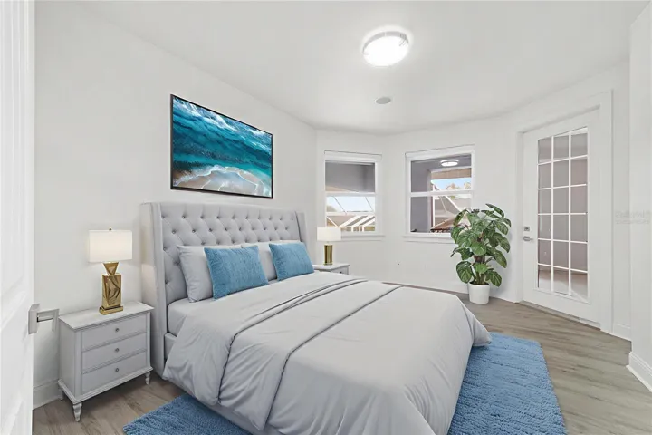 Virtually Staged - Upper Level Bedroom #3 with Private Balcony