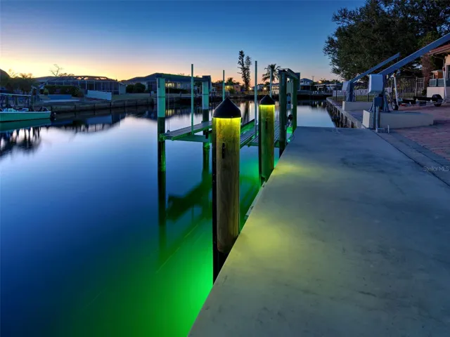 The dock with lights and underwater lights.  Great place to watch the fish.