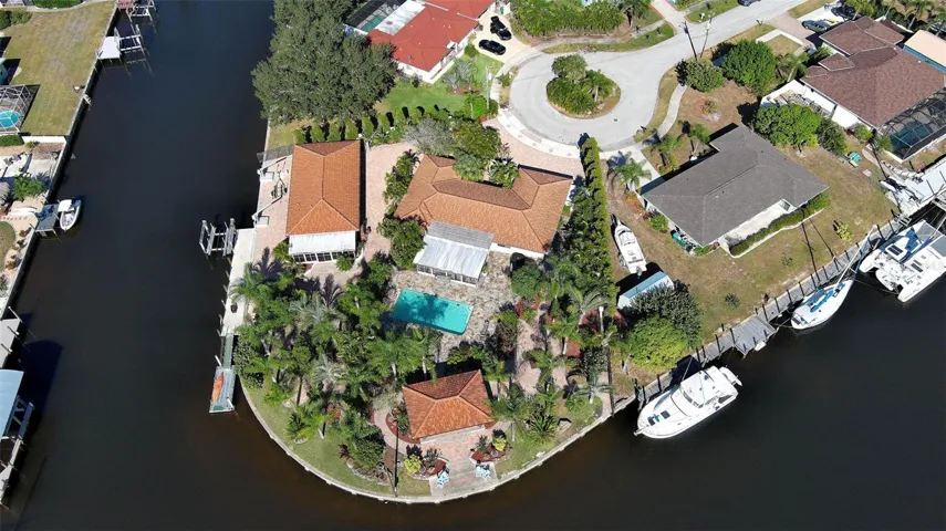 An aerial view of the unique compound.