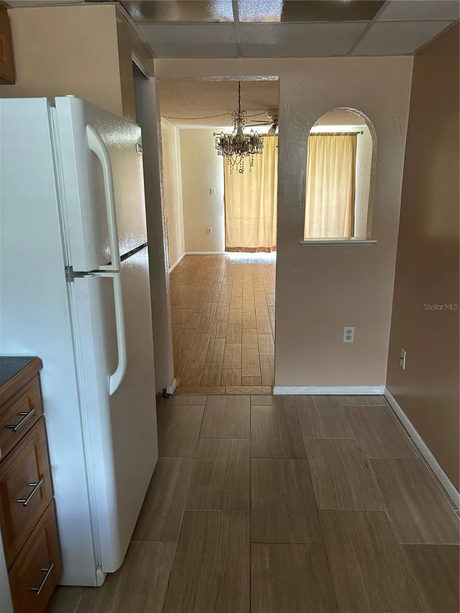 View from Kitchen into Dining/Living Room