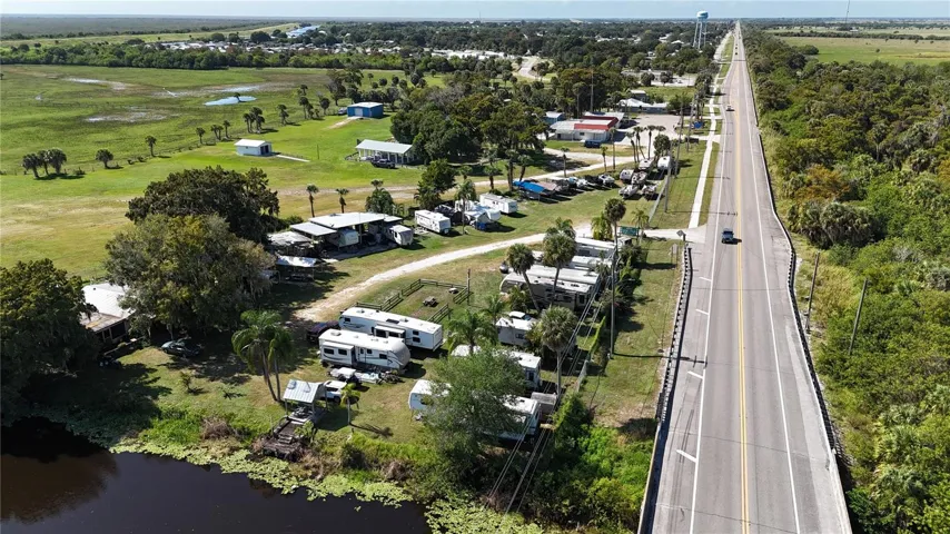 Looking west over the campground and county park