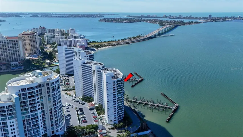 Sarasota Bay, looking toward the Ringling Causeway, Lido Key Beach and Longboat Key.
