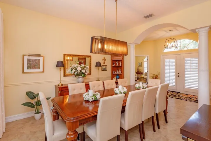 This dining room will be perfect for dinner parties.