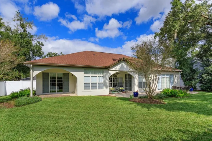Clean and spacious rear yard.