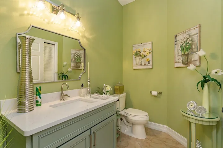 What an attractive powder room.