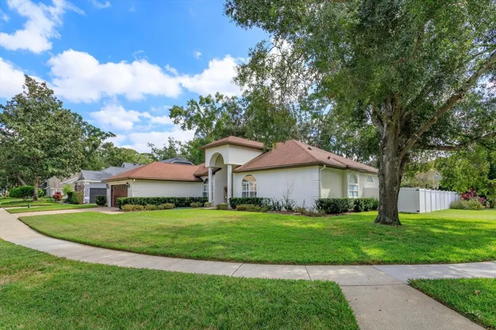 Corner not with privacy fencing and mature landscaping.