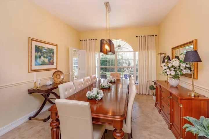 Dining room accommodated a table that seats 10 comfortably. (Table is available.)