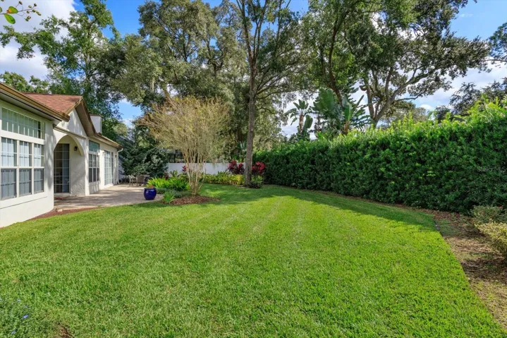 Well maintained and private.  Mature trees and plantings.
