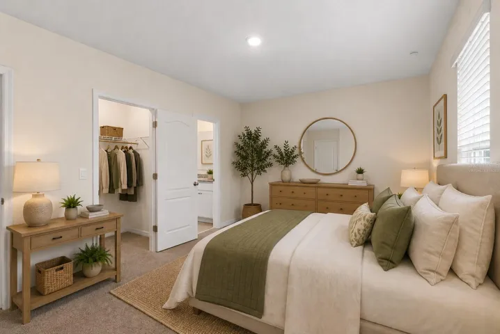 Virtually Staged Primary Bedroom Suite