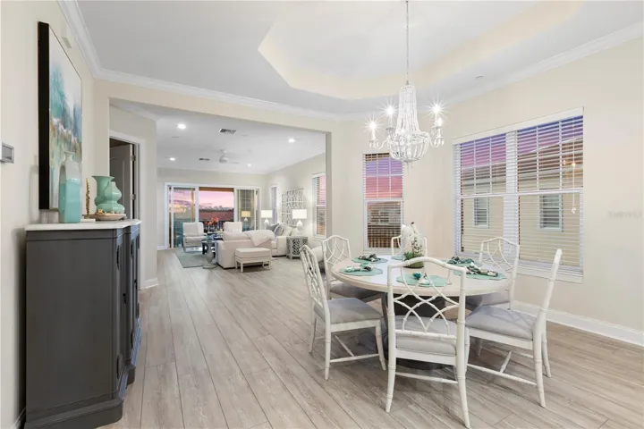 Dining Room, approaching main Living area and covered terrace.