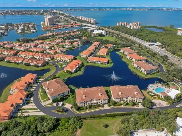 Marina Bay close up, west view, Don Cesar Hotel and St. Pete Beach on the horizon.