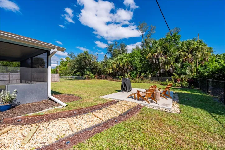 Fenced back yard
