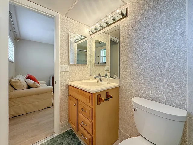 Anotherl look at the guest bathroom - notice the higher height vanity for added convenience