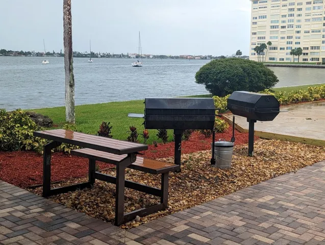 One of the grilling areas at Sea Towers, Columbia has their own grill behind their building