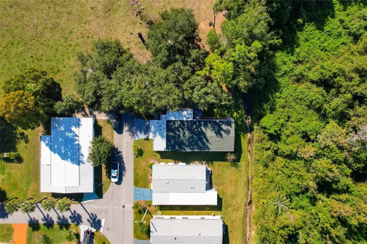 Aerial view private end of road