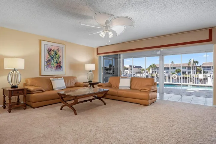 Living room with sliders to lanai