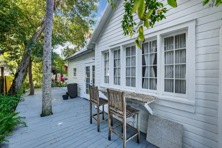 Outdoor Dining Area off Kitchen French Doors